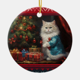 Ragdoll kat Kerstmis Keramisch Ornament