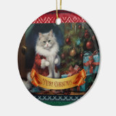 Ragdoll kat Kerstmis Keramisch Ornament (Links)