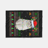 Ragdoll Kat Kerstmuts Kersttrui Holiday Santa Fleece Deken (Voorkant (Horizontaal))