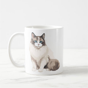 Ragdoll kat koffiemok