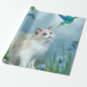 Ragdoll Kat met Hummer Art Gift Wrap Cadeaupapier