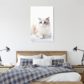 Ragdoll-kat op computertoetsenbord canvas afdruk (Insitu (Slaapkamer))