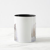 Ragdoll-kat op computertoetsenbord mok (Midden)