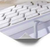 Ragdoll-kat op computertoetsenbord poster (Hoek)