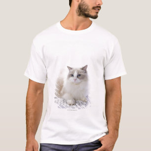 Ragdoll-kat op computertoetsenbord t-shirt