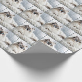 Ragdoll kat op een bontkleed cadeaupapier (Hoek)