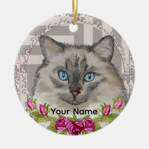 Ragdoll Kat Rozen Ornament