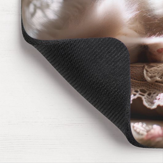 Ragdoll kat slaapt op kussen muismat (Hoek)