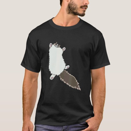 Ragdoll Kat Sploot Rekken T-shirt (Voorkant)