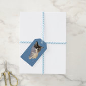 Ragdoll kat, Stof Blauw Cadeaulabel (Met Touw)