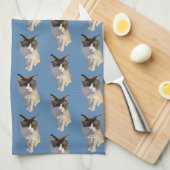 Ragdoll kat, Stof Blauw Theedoek (Quarter Fold)