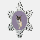 Ragdoll kat, Stof Paars Tin Sneeuwvlok Ornament (Rechts)