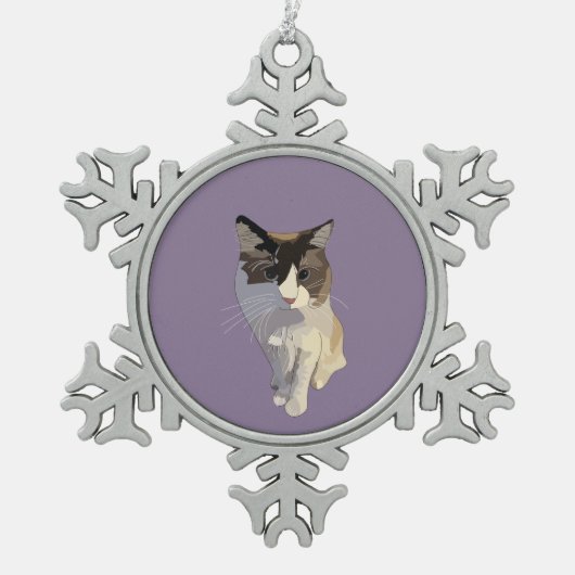 Ragdoll kat, Stof Paars Tin Sneeuwvlok Ornament (Voorkant)
