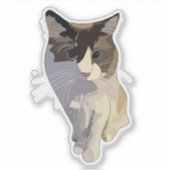 Ragdoll kat, Stofblauw Sticker (Voorkant)