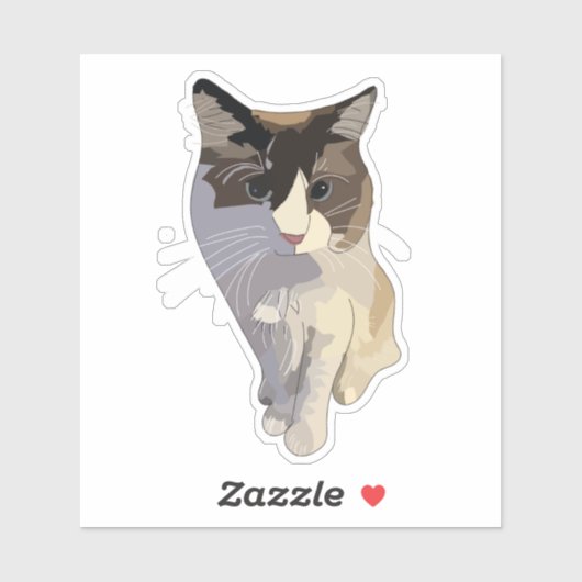 Ragdoll kat, Stofblauw Sticker (Vel)