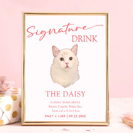 Ragdoll Kat Trouwhandtekening Drink Teken Poster
