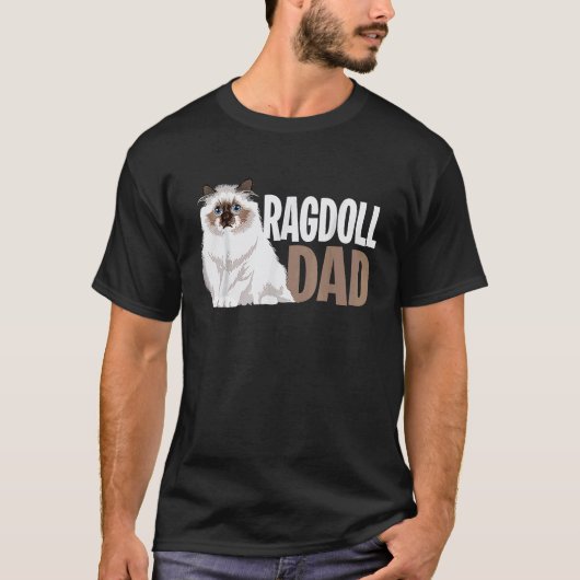 Ragdoll Kat Vader Katteneigenaar T-shirt (Voorkant)