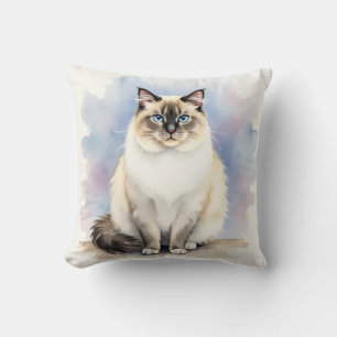 Ragdoll Kat Waterverf Droomwolk Kunst Kussen