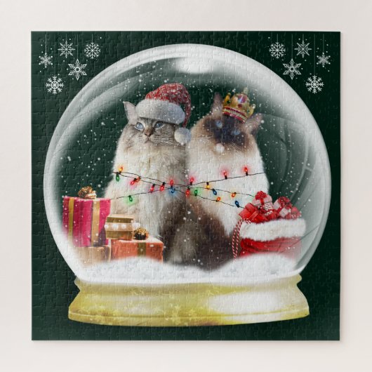 Ragdoll-katten in de kerstpuzzel van het sneeuwWer Legpuzzel (Verticaal)