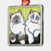 Ragdoll kattenpaar van dollen uit de Leash Art™ Metalen Ornament (Links)