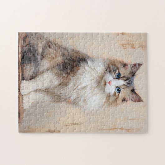 Ragdoll kattenportret legpuzzel (Horizontaal)