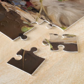 Ragdoll kattenportret met bloemen legpuzzel (Zijkant)