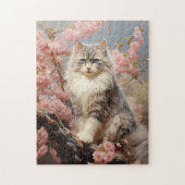 Ragdoll kattenportret met bloemen legpuzzel (Verticaal)