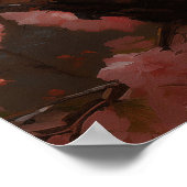 Ragdoll kattenportret met bloemen poster (Hoek)