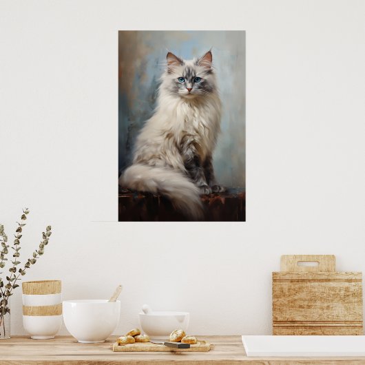 Ragdoll kattenportret poster (Keuken)