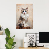 Ragdoll kattenportret poster (Thuiskantoor)