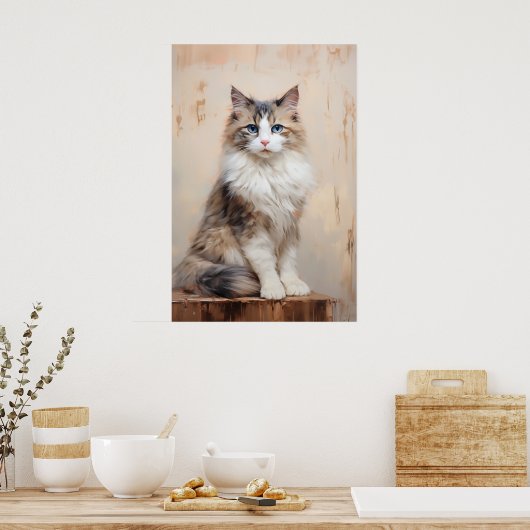 Ragdoll kattenportret poster (Keuken)