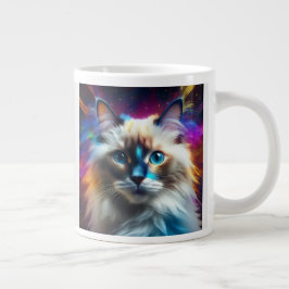 Ragdoll kattenras kleur explosie achtergrond grote koffiekop