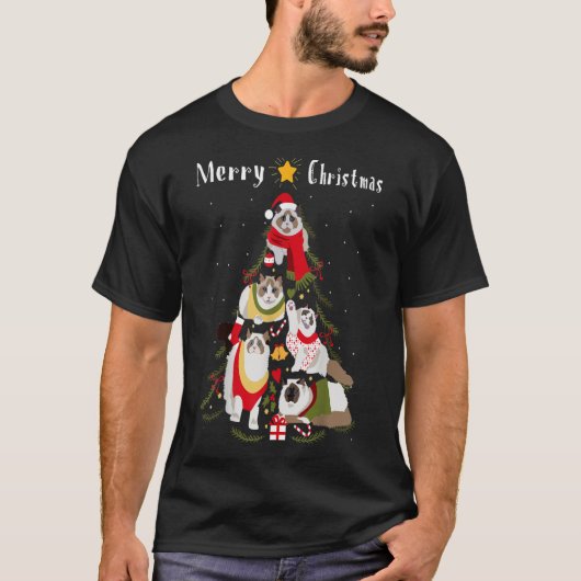 Ragdoll kerstboom - Kat Lover TShirt7 T-shirt (Voorkant)