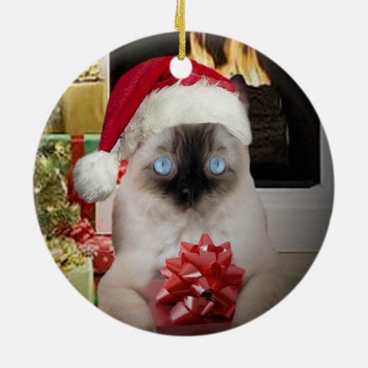 Ragdoll-kerstversiering Keramisch Ornament (Achterkant)