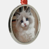 Ragdoll Kitten Cutie Metalen Ornament (Rechts)