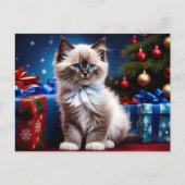 Ragdoll Kitten Kerstcadeau Feestdagenkaart (Voorkant)