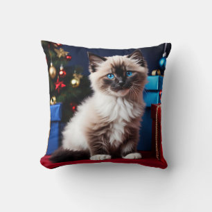 Ragdoll Kitten Kerstcadeau Kussen