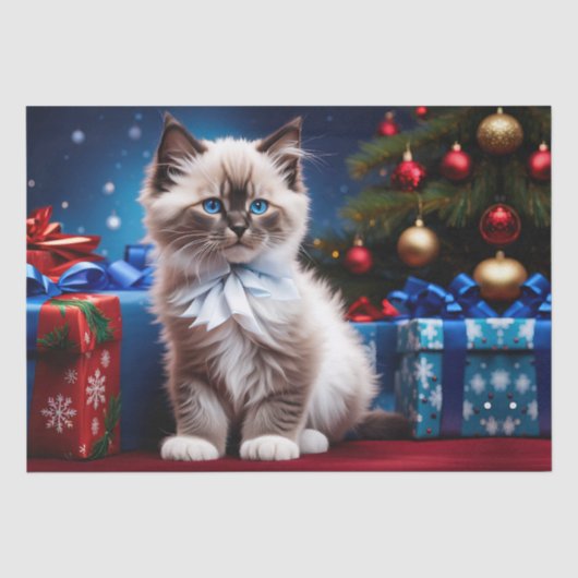 Ragdoll Kitten Kerstcadeau Tissuepapier (Voorkant)