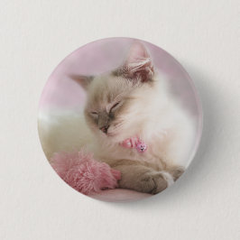 ragdoll kitten-knop ronde button 5,7 cm