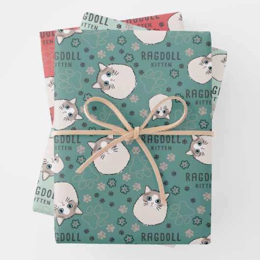 Ragdoll Kitten - Papier voor het oppakken Inpakpapier Vel (In situ)
