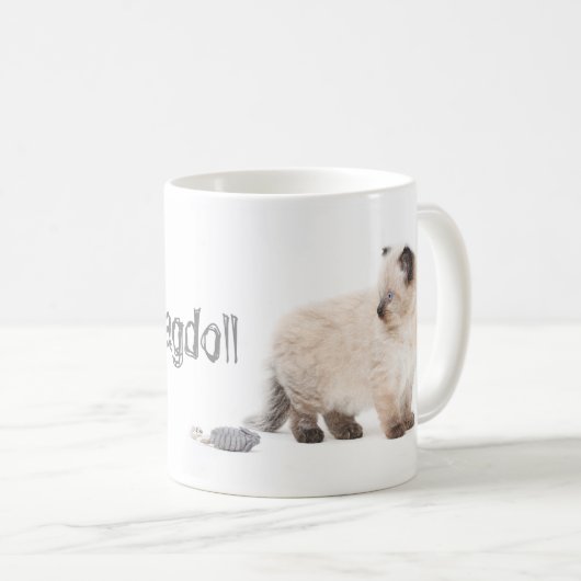Ragdoll kitten sketch mok (Voorkant rechts)