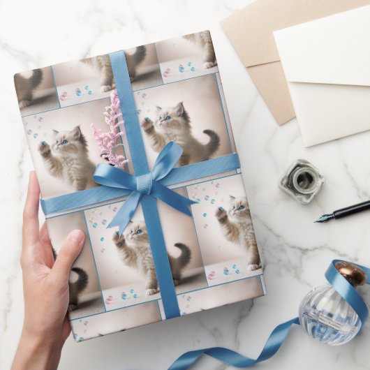 Ragdoll Kitten spelen met bubbels Cadeaupapier (Geschenken)