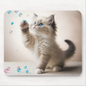 Ragdoll Kitten spelen met bubbels Muismat (Voorkant)