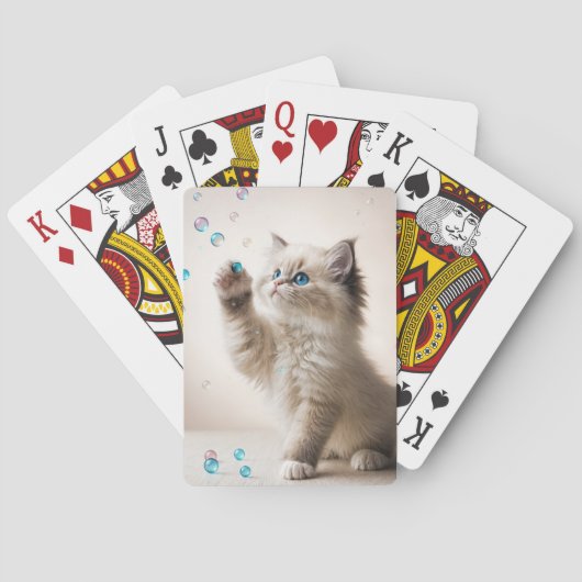 Ragdoll Kitten spelen met bubbels Pokerkaarten (Achterkant)