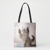 Ragdoll Kitten spelen met bubbels Tote Bag (Voorkant)