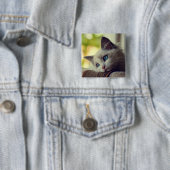 Ragdoll Kitten Vierkante Button 5,1 Cm (In situ)