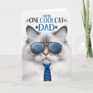 Ragdoll Lila Point Cat Vaderdag One Cool Cat Feestdagen Kaart