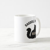 Ragdoll Mama Cat Silhouette Personalized Name Koffiemok (Voorkant rechts)