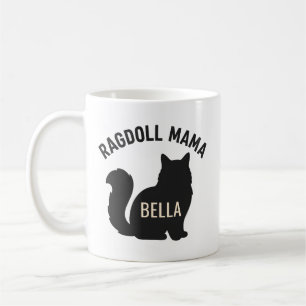 Ragdoll Mama Kat Silhouet Persoonlijke Naam Koffiemok