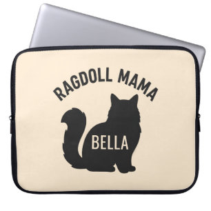 Ragdoll Mama Kat Silhouet Persoonlijke Naam Laptop Sleeve